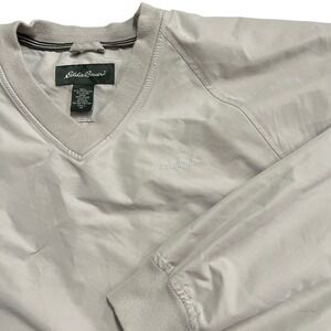 Eddie Bauer Mens V Neck Pullover Windbreaker Jacket Tall M Golf Lightweight